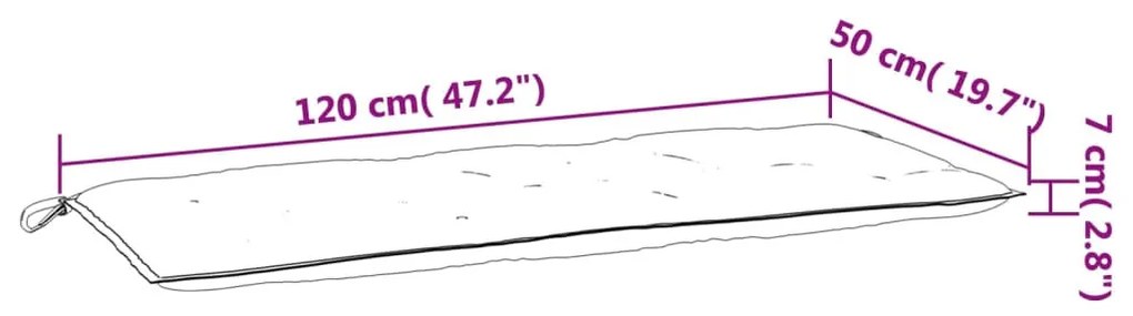 2 db tengerészkék oxford szövet kerti padpárna 120 x 50 x 7 cm