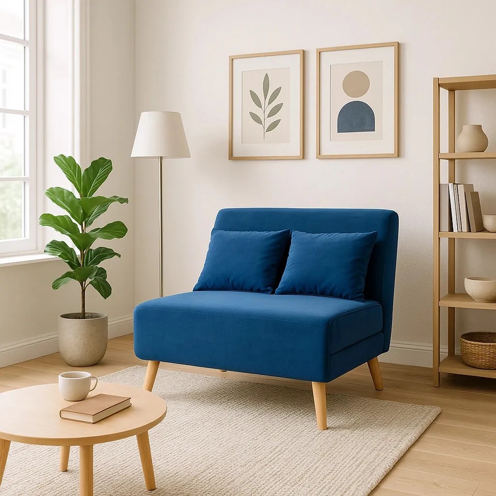 Ágyazható Fotel Sötétkék Színben. MARRY 2