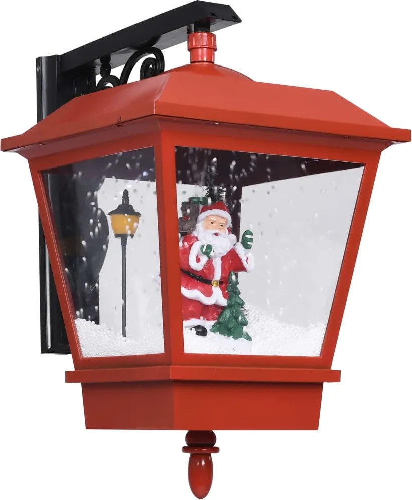 vidaXL piros karácsonyi fali lámpa LED-ekkel és Mikulással 40x27x45 cm