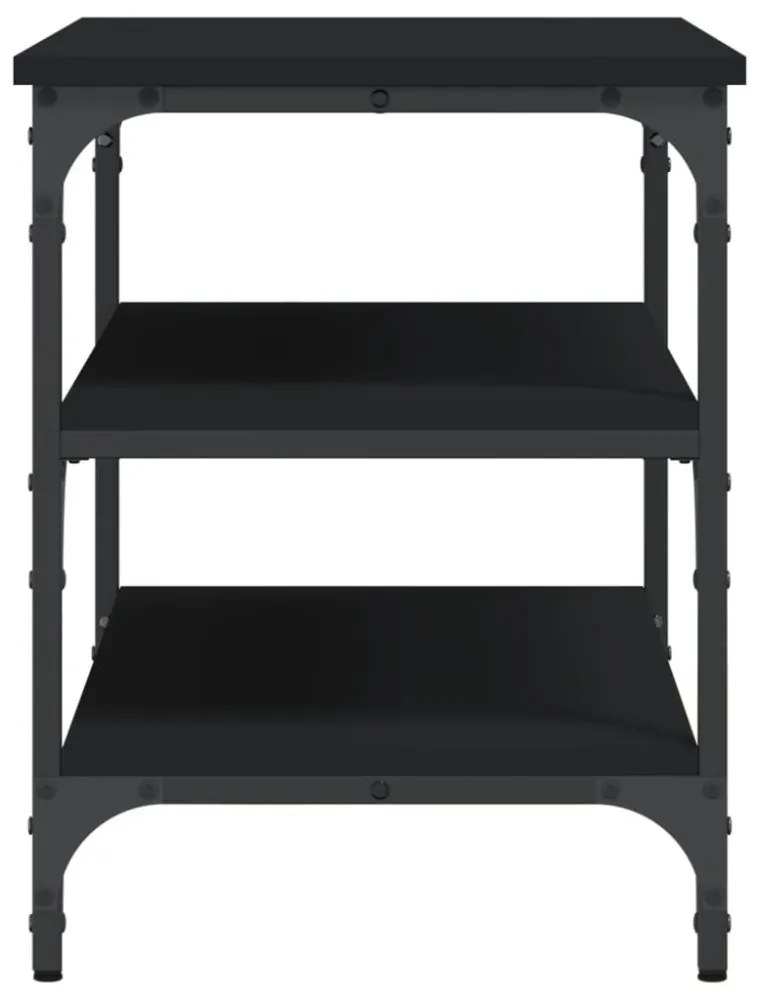 fekete szerelt fa cipőpolc 70x38,5x49 cm