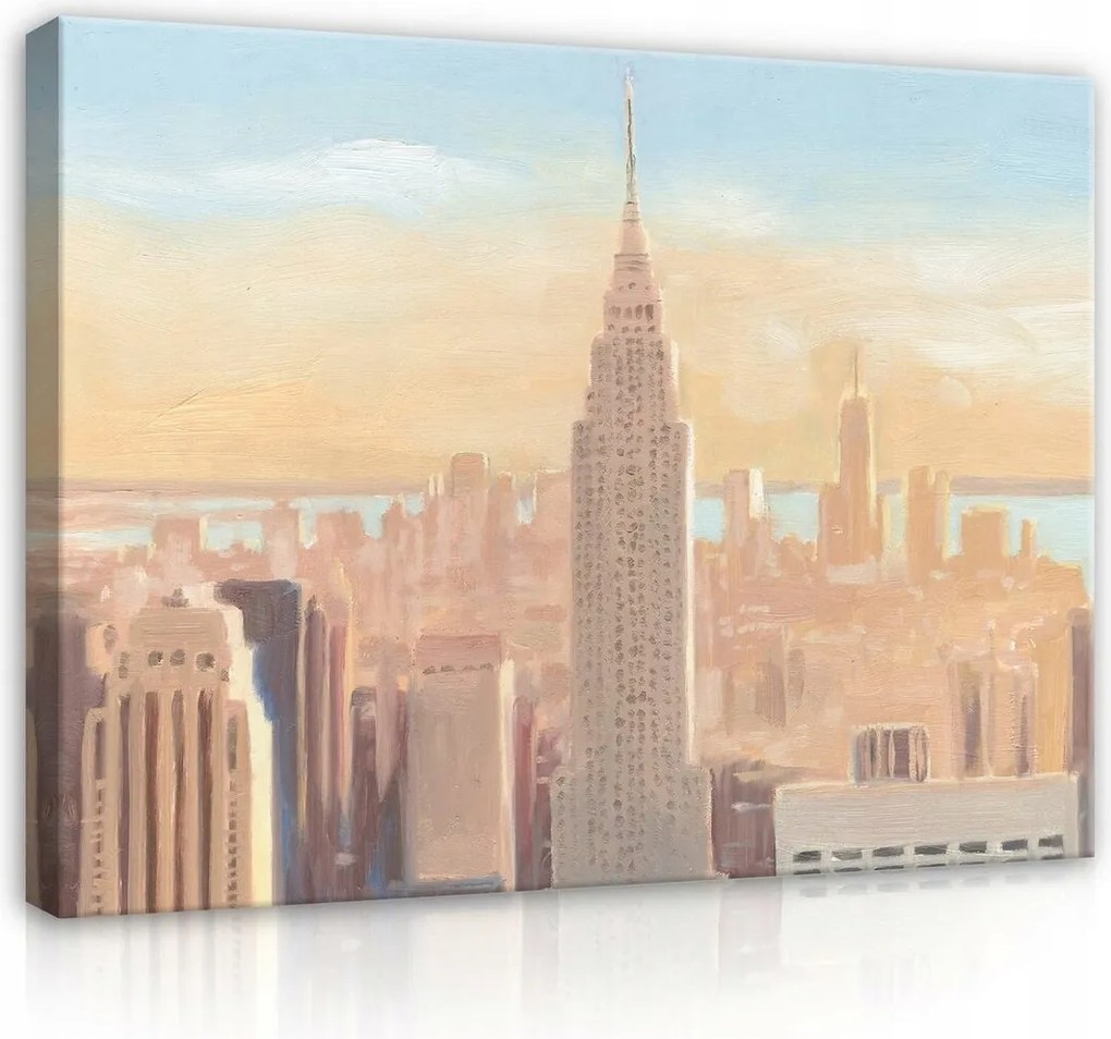 Vászonkép 60x40 Hajnal New York Manhattan városkép felhőkarcolók nyugalom