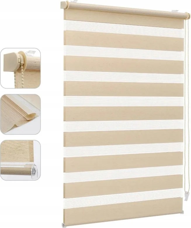 Roló Éjjel-nappal Klemmfix Bézs Cappucino Sekey 105 x 150 CM