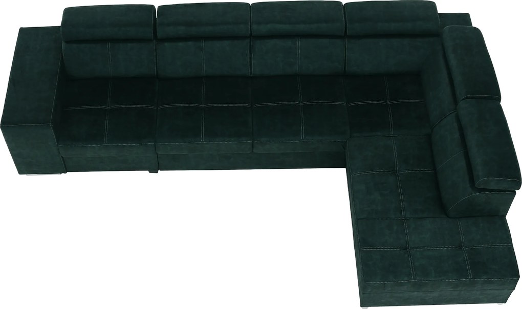 Ülőgarnitúra, smaragdzöld, jobbos, MALAGA BIG