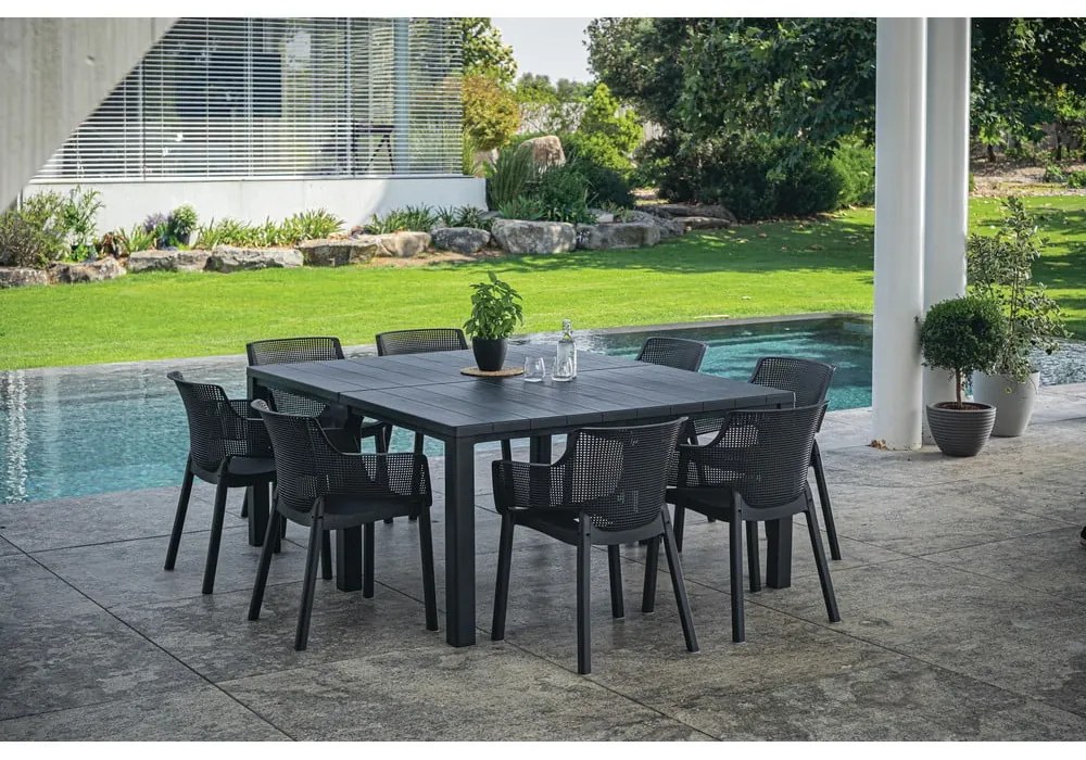 Sötétszürke műanyag kerti szék Elisa – Keter