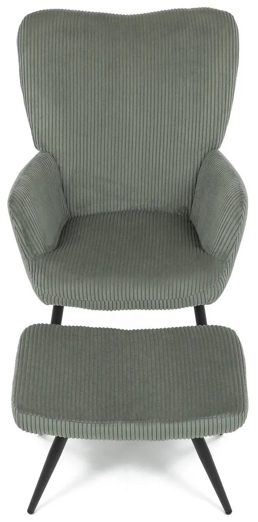 Pihenőfotel lábtartóval L7285 GRN6, zöld