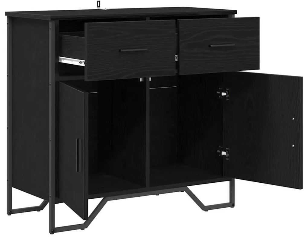 Széf fiókkal Musta tammi 79.5 x 35.5 x 74.5 cm Faanyag