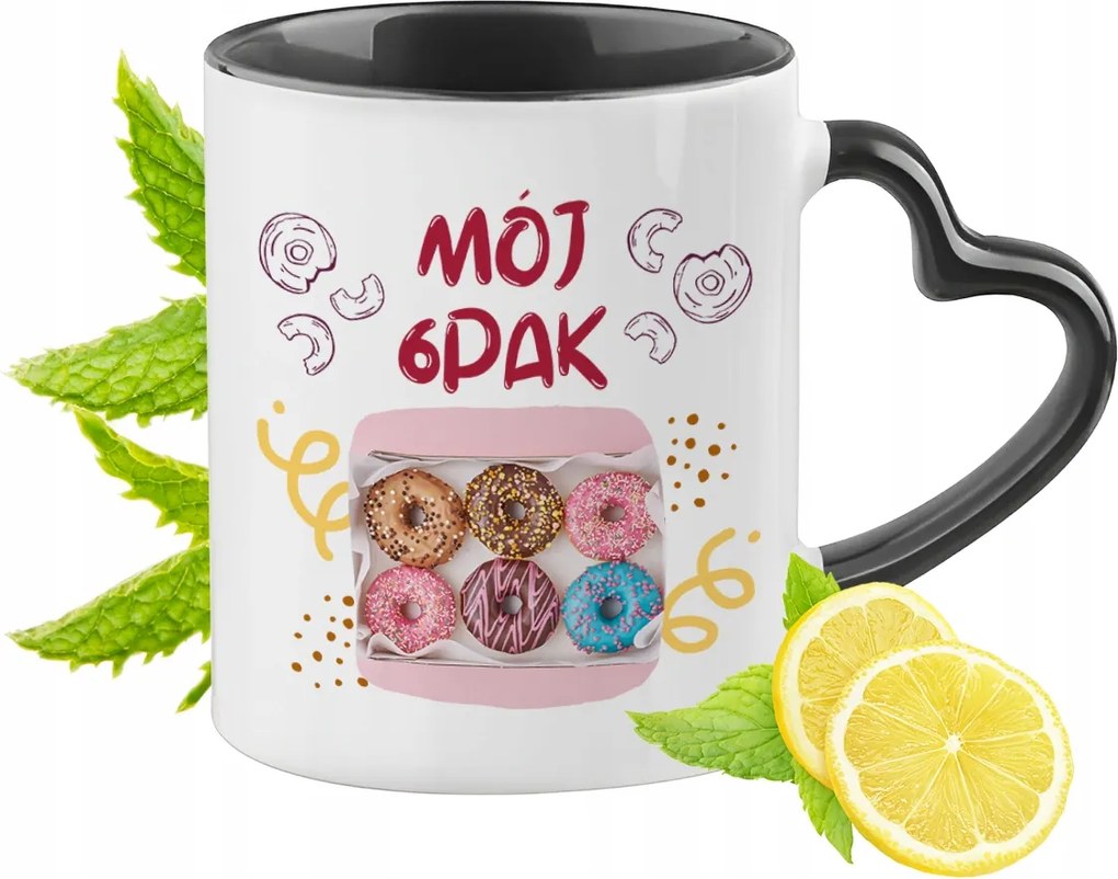 Vicces Bögre Fekete Szív Alakú Füllel Ajándék