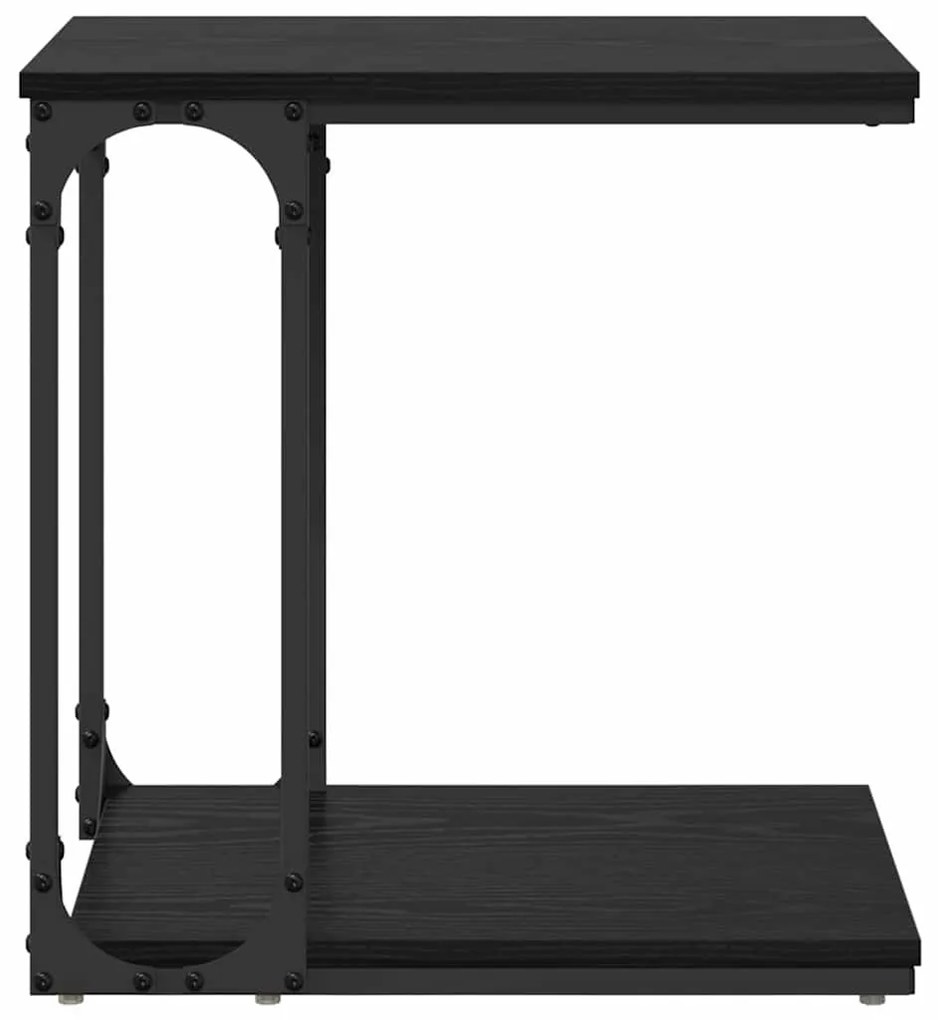 Oldal asztal polcokkal Musta tammi 50 x 35 x 52 cm Faanyag