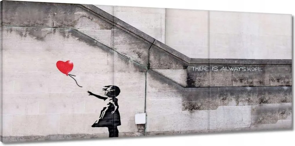 Vászonkép 150x70 Banksy Lány Léggömb
