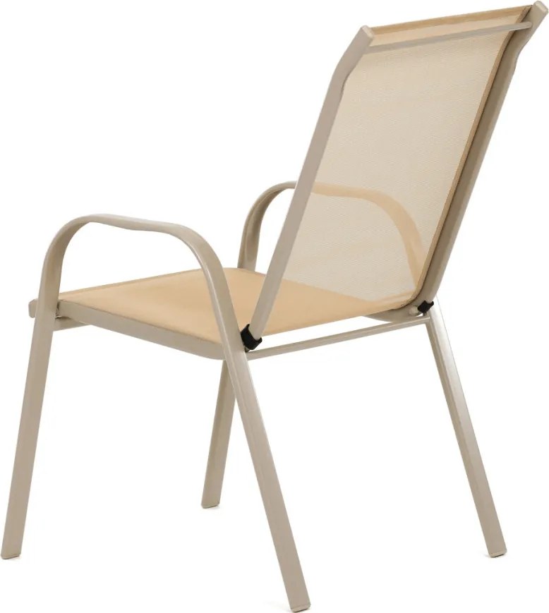 Kerti szék, fém, hálós kivitel, krém, AZC-C1000 CRM