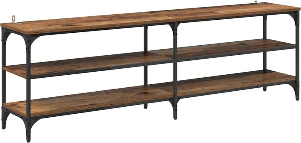 vidaXL TV szekrény Öreg fa 160 x 30 x 50 cm Műszaki fa és vas