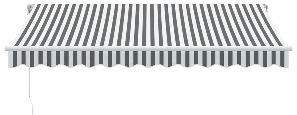 antracitszürke-fehér kézzel kihúzható napellenző 350 x 250 cm
