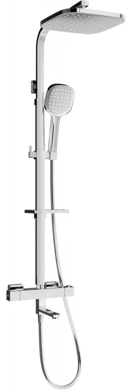 Mexen - CQ33 kád-zuhany szett termosztatikus csapteleppel Cube, króm, 779103395-00
