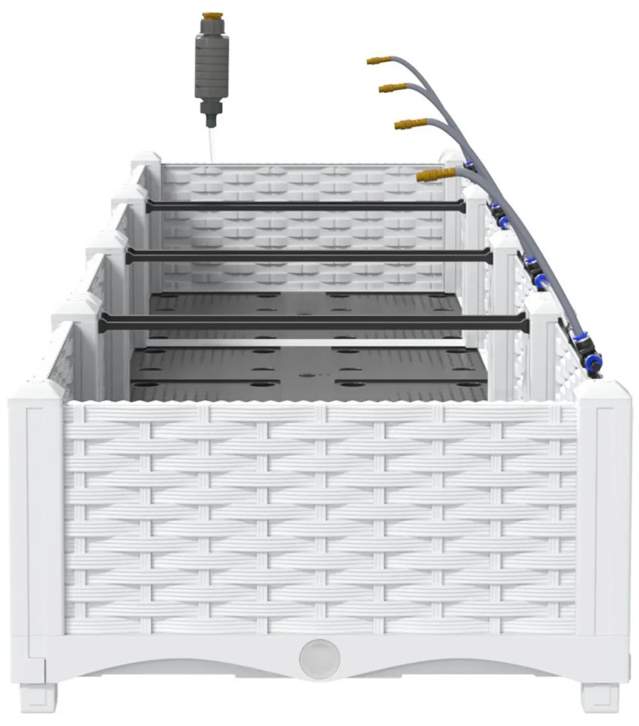 Kerti ültetők Fehér 160 x 40 x 22 cm Acél
