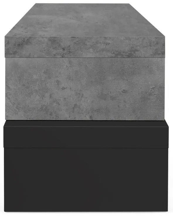 Cliff fekete dupla TV állvány beton dekorral, 125 x 20 cm - TemaHome