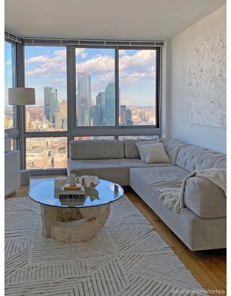 Krémszínű mosható kézi szövésű gyapjú szőnyeg 170x240 cm Almond Valley – Lorena Canals