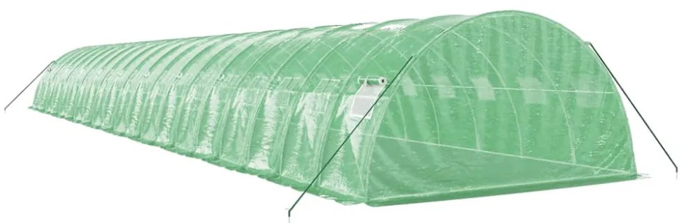 zöld acélvázas melegház 80 m² 20 x 4 x 2 m