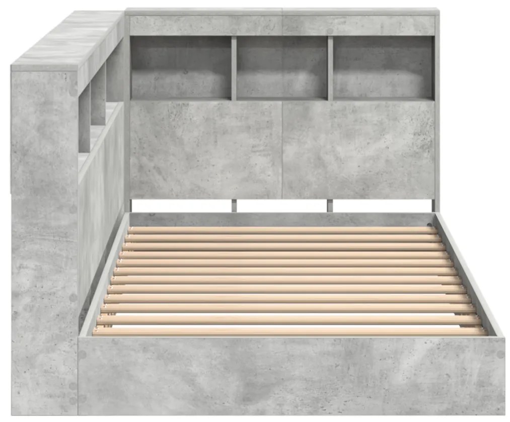 Polcos ágy Beton szürke 100x200 cm Szerelt fa