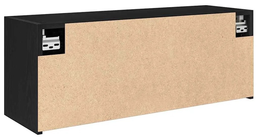 fekete szerelt fa fali fürdőszobaszekrény 80x25x30 cm