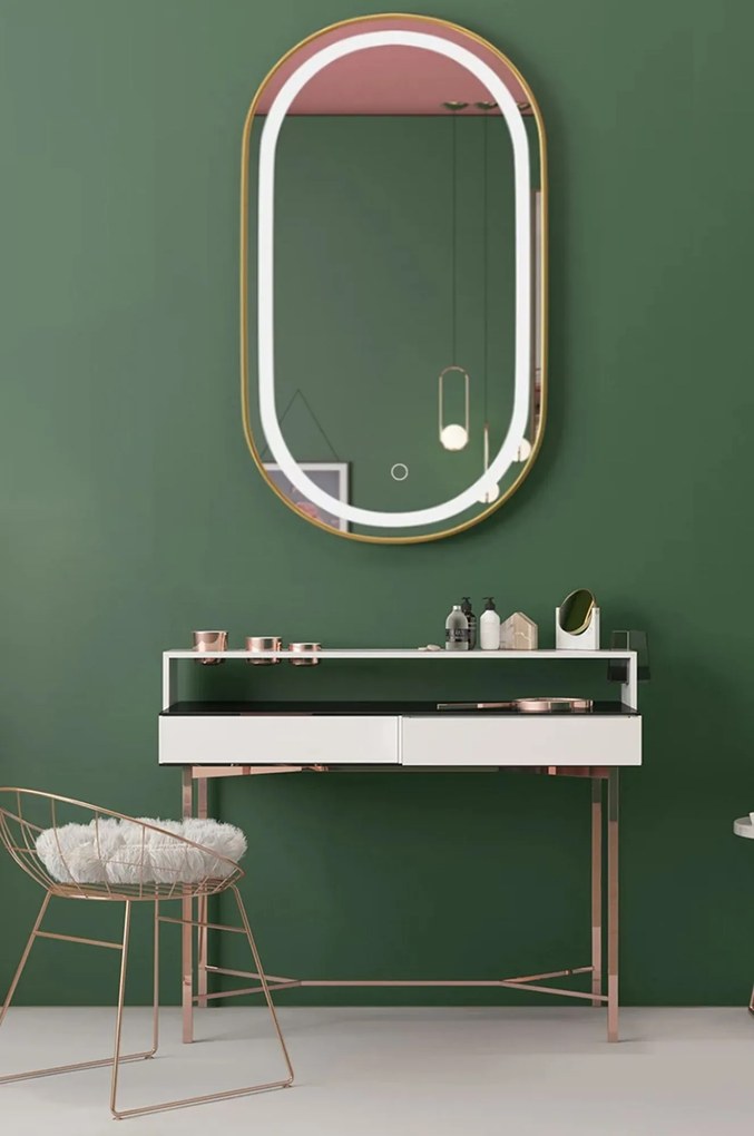 Tükör LED OLL 60x90 cm Brush Gold