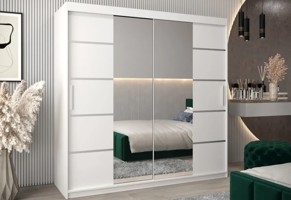 VETRONA 3 ruhásszekrény, 120x200x62, fekete/tölgy sonoma