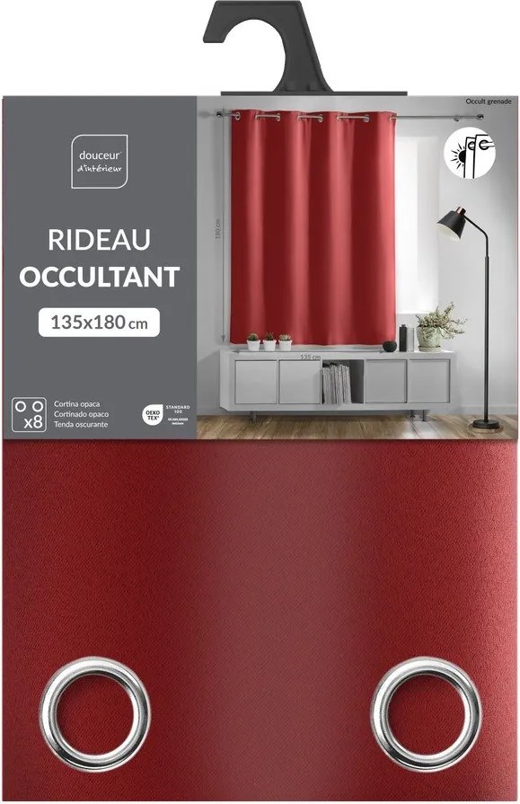 Piros sötétítő függöny 135x180 cm Occult – douceur d'intérieur