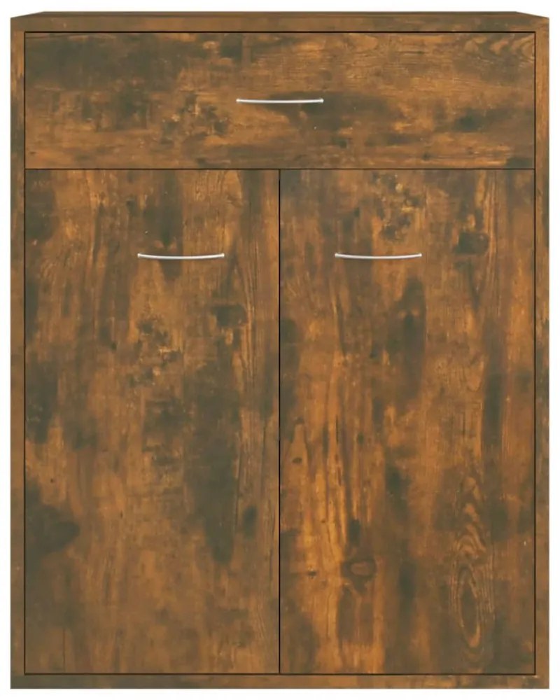 füstös tölgy színű szerelt fa tálalószekrény 60 x 30 x 75 cm