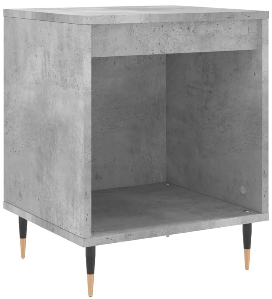 2 db betonszürke szerelt fa éjjeliszekrény 40 x 35 x 50 cm