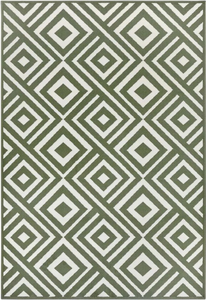 Modern szőnyeg 200x290cm nappaliba, zöld krémszínű, puha szőrrel