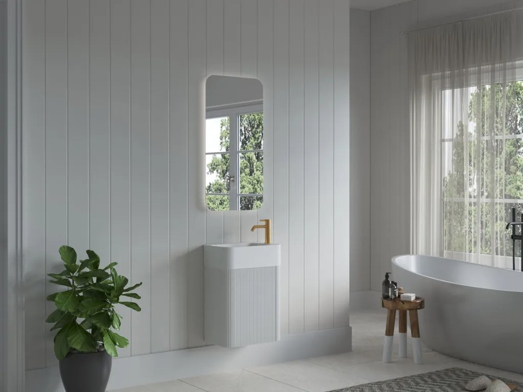 AREZZO design SORELLA 45 cm-es Fürdőszoba alsószekrény 1 ajtó, matt fehér