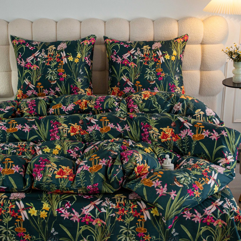 Mikroszálas ágynemű MYSTIC GARDEN sötétzöld Ágyneműhuzat mérete: 70 x 90 cm | 140 x 220 cm