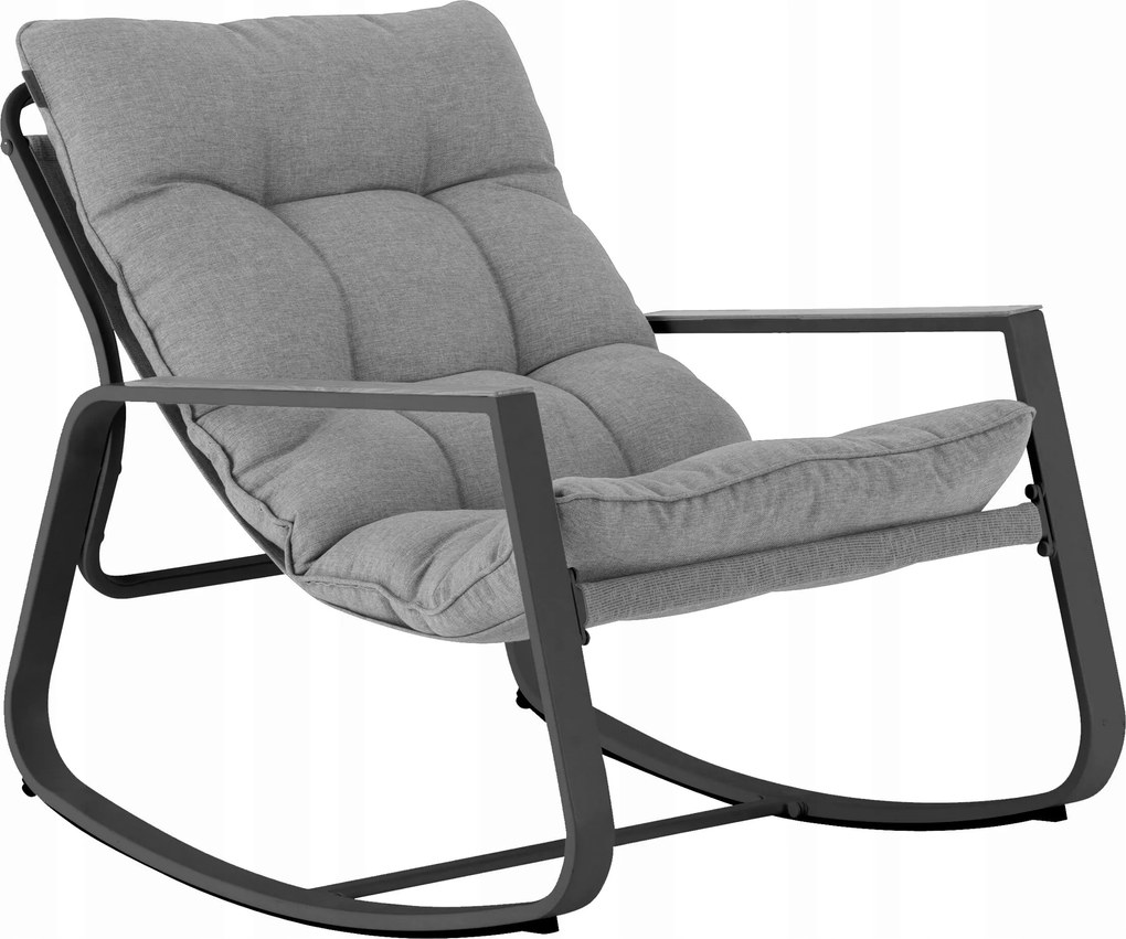 Kerti Hintaszék Fém Fekete 73x79,5x104 cm Kertbe