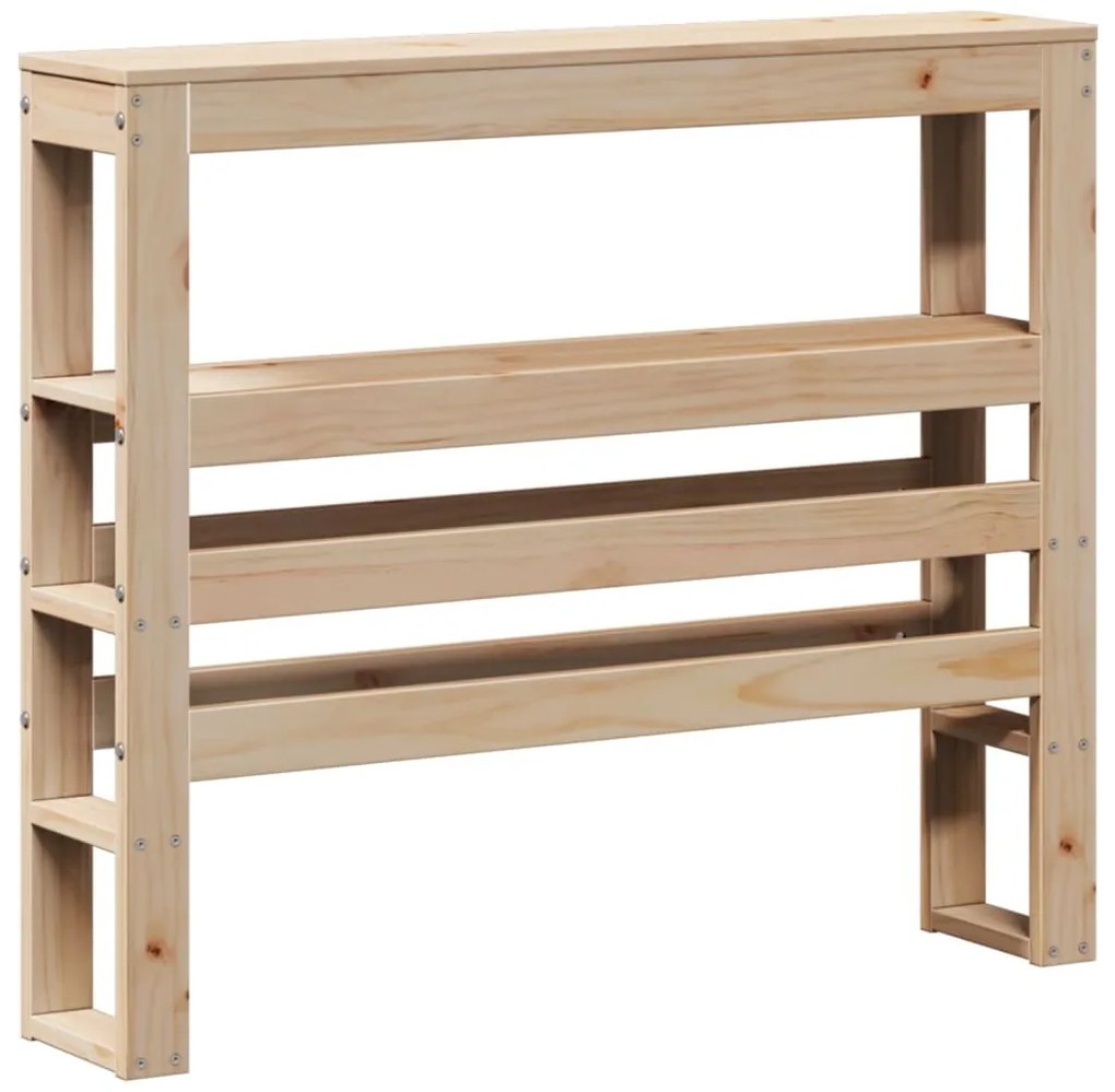tömör fenyőfa fejtámla polccal 90 cm
