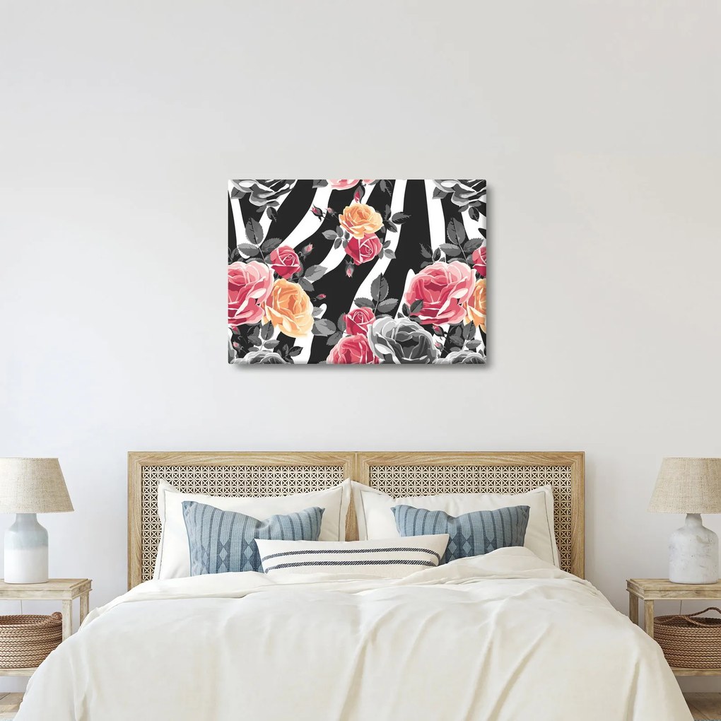 Virágzó rózsák képe (70x50 cm)