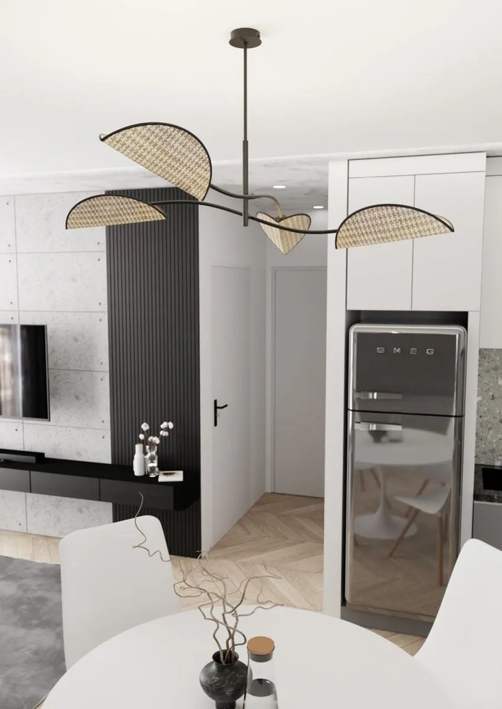 Emibig modern mennyezeti lámpa lotus barna fekete emi1463/4