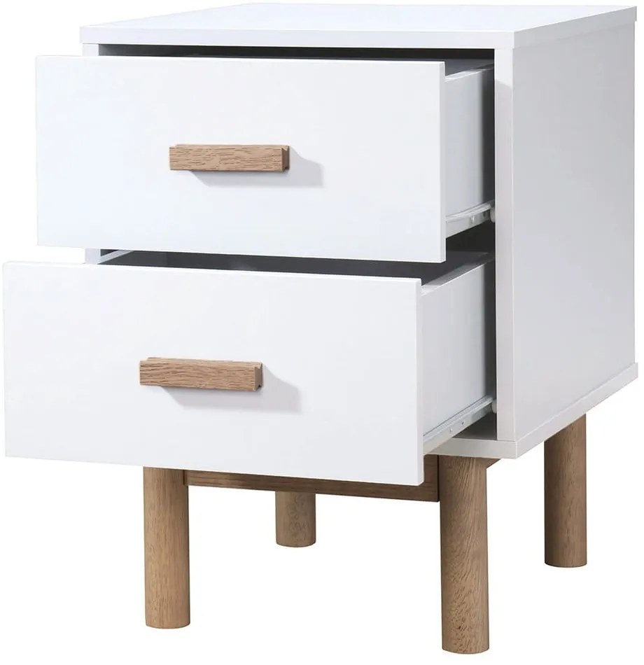 Fehér éjjeliszekrény Melanie – Støraa