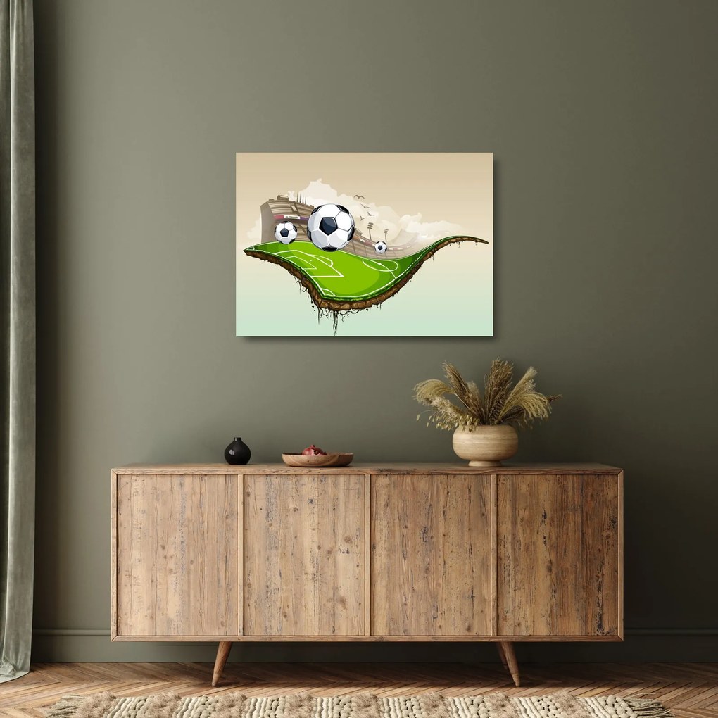 Kép - futballpálya (üvegen) (70x50 cm)