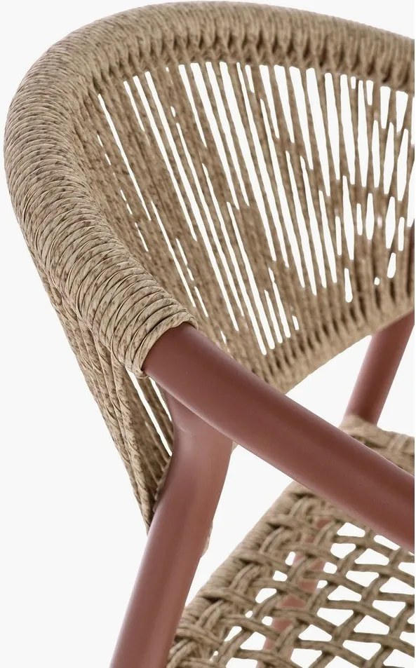 Piros-natúr színű fém kerti szék Canarias – Bizzotto