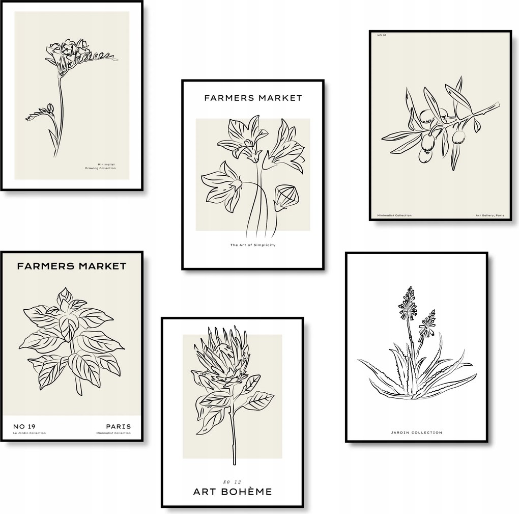 Poszterek 6 db-os Nappali Képek Hálószoba Poszter Szett A4 *Sok minta*