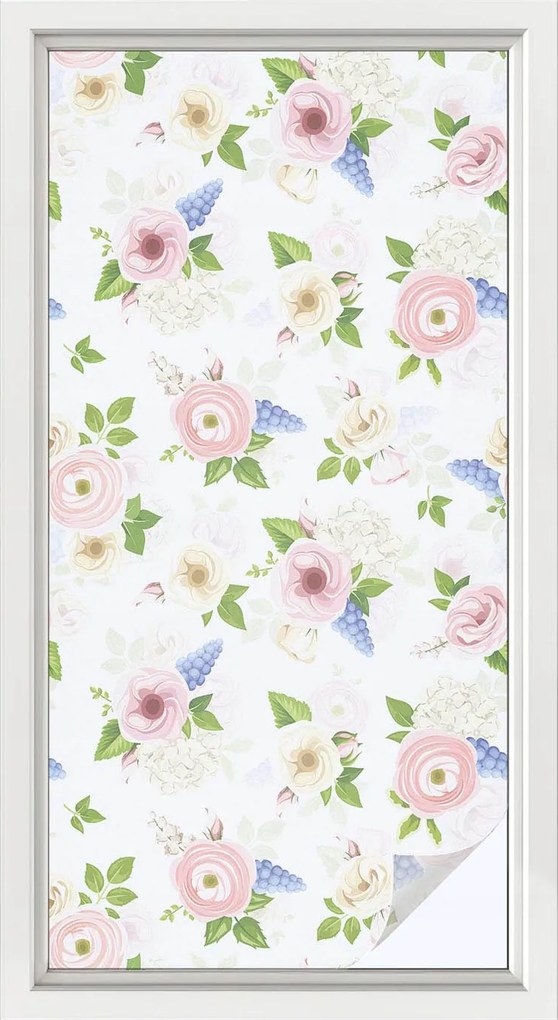 Öntapadós szélvédő furnér Adatvédelem Virágmintás 50x100