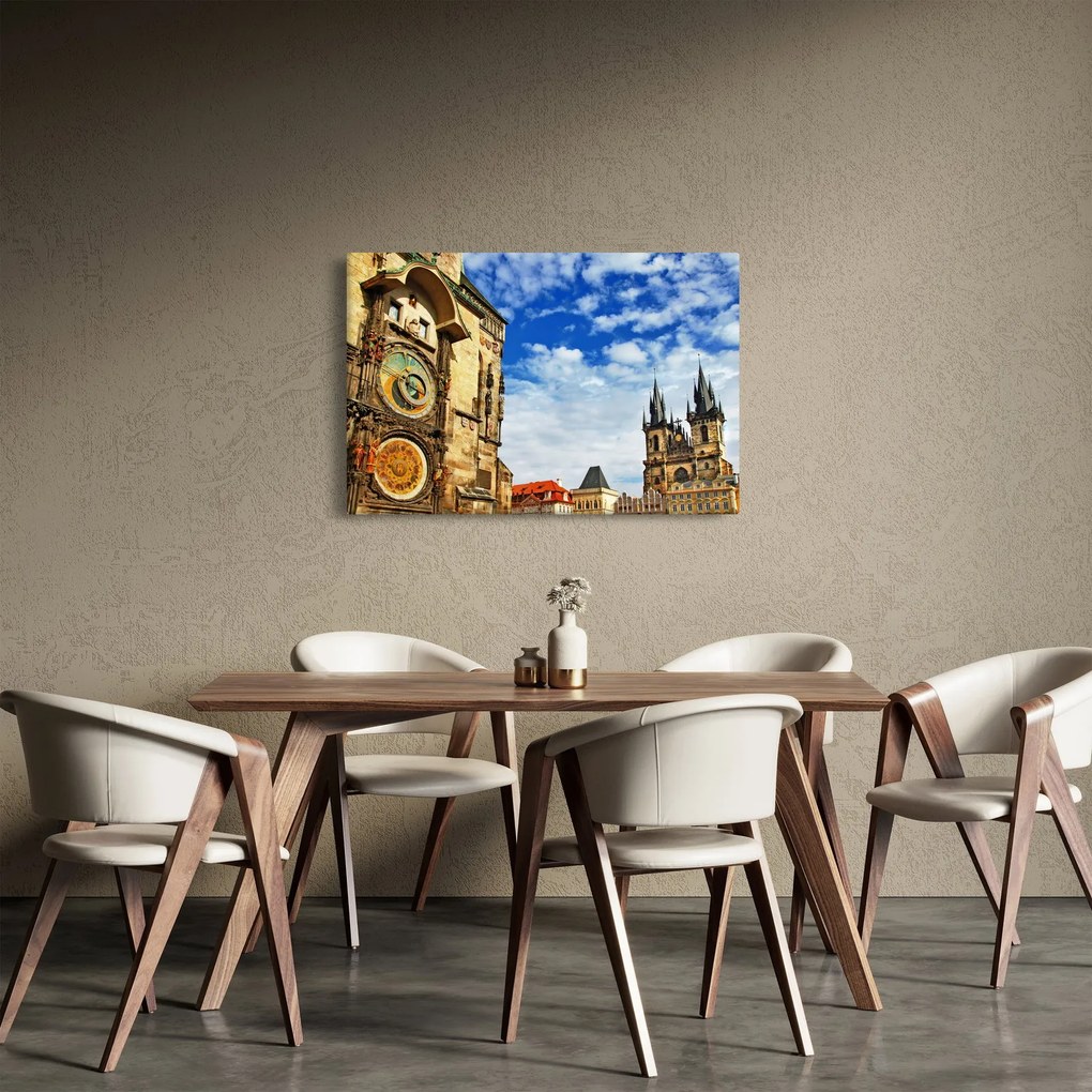 Kép - Prágai csillagászati óra (90x60 cm)