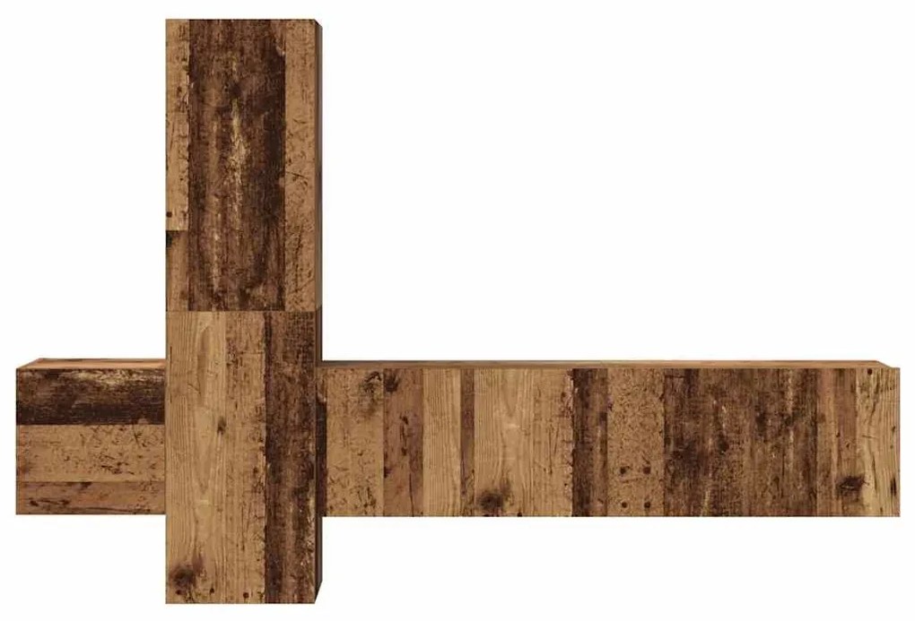 TV szekrény garnitúra 5 pcs Régi fa 181 x 30 x 120 cm Faanyag