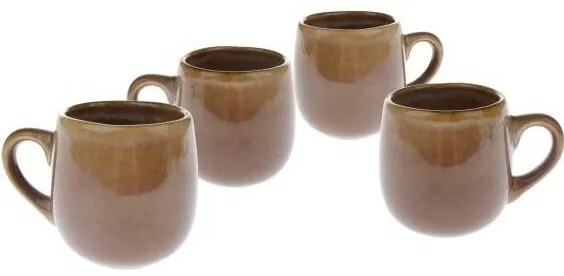 4 db Warm kerámia bögre szett 100 ml, barna