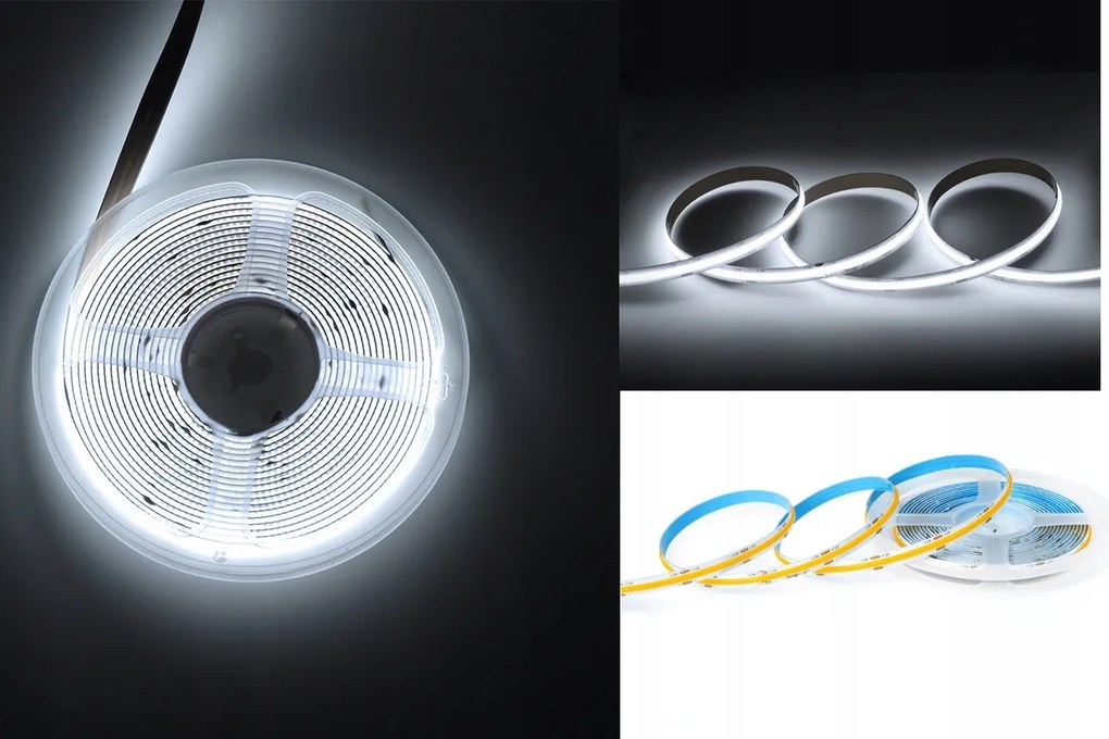 Bútorvilágítás Cob Led szalag, semleges fehér, 480 LED/m, IP20, 11W/m. De