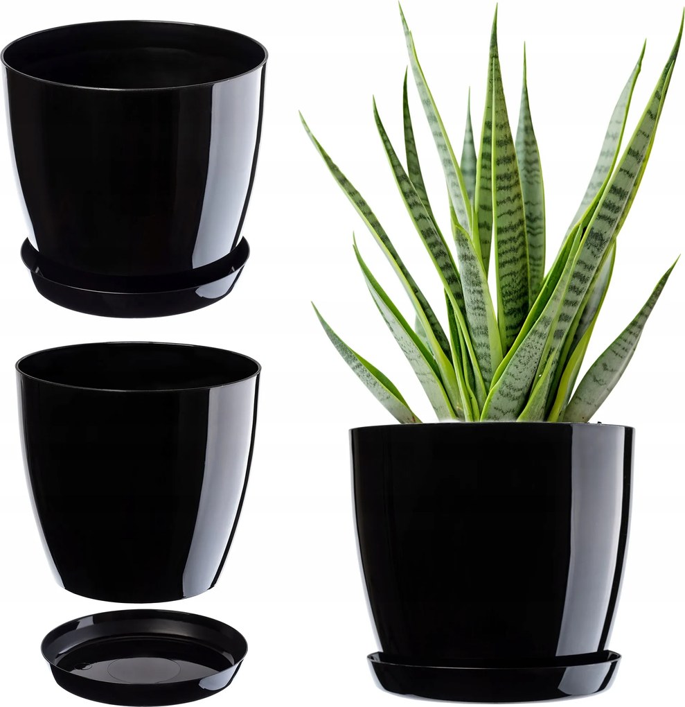 Virágtartó Állvány Műanyag Fedő Virágtartó 20cm Fekete Kadax