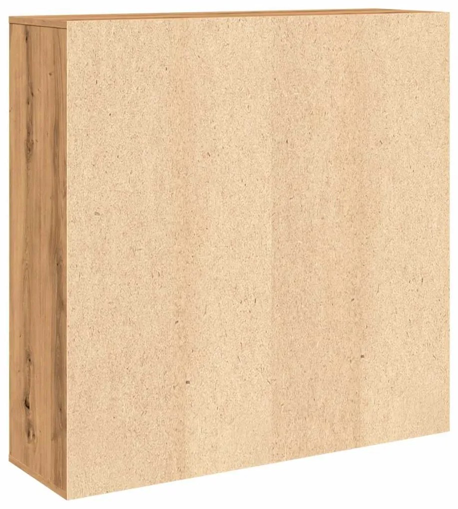 kézműves tölgy színű szerelt fa könyvszekrény 98x29x97,5 cm