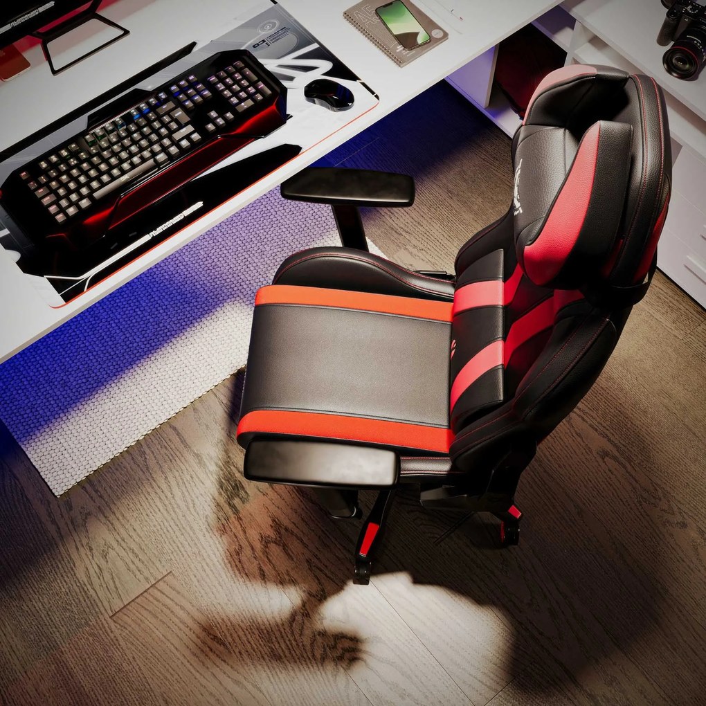 Gamer szék műbőr Small Size, fekete-piros: Diablo X-Horn 2.0