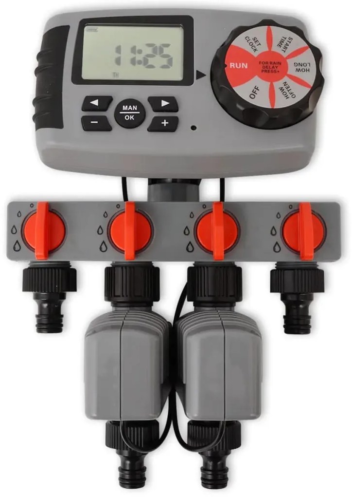 vidaXL 42352  Automata öntözés időzítő 4 Állomások 3 V