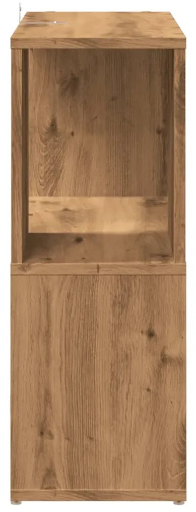 kézműves tölgy színű szerelt fa könyvszekrény 60x24x63 cm