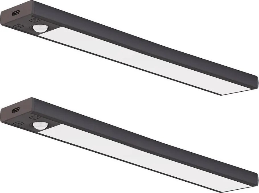 2 darabos készlet: VIRO LED újratölthető bútorvilágítás érzékelővel, 1,2 W, 800 mAh, 30 cm, CCT, fekete